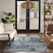 Homeroots 4' X 6' Navy Blue Sky Blue And Ivory Palm Leaf Indoor Outdoor Area Rug 552516 - alternate 8