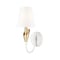 Z-Lite Claudelle 1-Light Wall Sconce, 5.75 in W x 14 in H, Textured White + Modern Gold 4014-1S-TW-MGLD - alternate 1