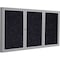 Ghent 3 Door Enclosed Recycled Rubber Bulletin Board, Satin Aluminum Frame, 3'H x 6'W, Confetti PA33672TR-CF - alternate 1