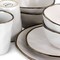 Elama Modern 16 Piece Stoneware Dinnerware Set in Matte White with Gold Rim ELM-CHRISTIAN16 - alternate 10