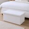 Homeroots 30" White Boucle Storage Ottoman 590483 - alternate 1