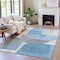Homeroots 8' X 10' Denim Blue And Gray Abstract Washable Indoor Outdoor Area Rug 632152 - alternate 8