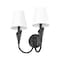 Z-Lite Claudelle 2-Light Wall Sconce, 13.75 in W x 14.5 in H, Matte Black 4014-2S-MB - alternate 7