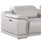 Homeroots 175" Light Gray Top Grain Leather Reclining USB Sofa And Storage 643719 - alternate 6