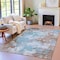 Homeroots 3' X 5' Brown And Sky Blue Abstract Washable Indoor Outdoor Area Rug 631963 - alternate 9
