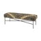 Homeroots 55in Green Brown and Black Upholstered Abstract Cotton Blend Bench 376186 - alternate 5