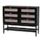 Baxton Studio Shirin Mid-Century Beige Fabric and Black Wood 6-Drawer Dresser 255-14151-ZORO - alternate 1