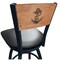 Holland Bar Stool Co 25" Blk Wrinkle US Naval Academy NAVY Swivel Bar Stool, Engraved Back L03825BWMedMplAUSNavABlkVinyl - alternate 1