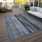 Homeroots 10' X 14' Blue Gray And Charcoal Botanical Leaves Washable Indoor Outdoor Area Rug 581941 - alternate 9