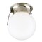 Westinghouse One-Light Indoor Flush-Mount Ceiling Fixture Brshd Nkl Wht Gls Glb 6720800 - alternate 1