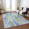 Homeroots 8' X 10' Sky Blue And Fern Green Striped Washable Indoor Outdoor Area Rug 617695 - alternate 8
