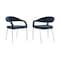 Armen Living Morgan Upholstered Dining Chair with Brushed Stainless Steel and Blue Fabric - Set of 2 LCMOSIBSBLU - alternate 1