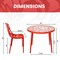 Leisuremod Devon 3-Piece Aluminum Patio Dining Set, Tempered Glass Top Table & 2 Stackable Chairs, Red DT20CR - alternate 10