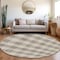 Homeroots 8' Taupe And Gray Round Plaid Washable Indoor Outdoor Area Rug 595519 - alternate 5