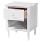 Baxton Studio Roni Modern White Wood 1-Drawer Nightstand with Scalloped Edges 256-14083-ZORO - alternate 9