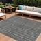 Homeroots 9' X 12' Gray And Silver Striped Washable Indoor Outdoor Area Rug 615053 - alternate 1