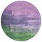 Homeroots 8' Lavender And Lilac Round Abstract Washable Indoor Outdoor Area Rug 610939 - alternate 8
