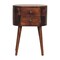 Homeroots 20" Brown Solid Wood Round Two Drawer Nightstand 651515 - alternate 1