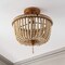 Jonathan Y Allie 14" 3-Light Bohemian Farmhouse Wood Bead/Iron LED Semi Flush Mount, Antique Gold/Light Taupe JYL9020C - alternate 11