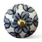 Homeroots 1.5" X 1.5" X 1.5" White Blue Black Handpainted Ceramic Knobs, 8PK 332352 - alternate 1