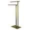 Kingston Brass 32-7/16" Freestanding Pedestal 2-Tier L-Shape Towel Rack, Antique Brass SCC6033 - alternate 1