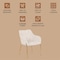 Leisuremod Zaire Collection Modern Dining Chair, Gold Legs and Beige Velvet ZDC52BG - alternate 9