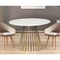 Homeroots 43" White And Gold Rounded Stainless Steel Pedestal Base Dining Table 486031 - alternate 5