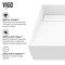 Vigo Starr Modern White Matte Stone 15 in. L x 15 in. W x 5 in. H Square Vessel Bathroom Sink VG04022 - alternate 7