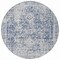 Homeroots 8' Navy Blue Round Oriental Washable Indoor Outdoor Area Rug 607610 - alternate 9