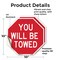 Signmission You Will Be Towed, 10 inch X 10 inch, Vinyl Decal, 2PK OC-D-2PACK-10-319 - alternate 4