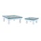 Homeroots Set of Two Blue And White Solid and Manufactured Wood Floral Square Riser Tray 634496 - alternate 1