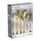 Megachef La Vague 20 Piece Flatware Utensil Set, Stainless Steel Service for 4 in Matte Gold MCFW-LA VAGUE-MATTEGOLD - alternate 1