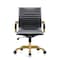 Leisuremod Harris Faux Leather Office Chair with Gold Frame, Black HOG19BLL - alternate 6