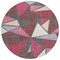 Homeroots 8' Burgundy Pink And Charcoal Round Geometric Washable Indoor Outdoor Area Rug 600356 - alternate 7