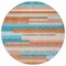 Homeroots 8' Orange Teal Blue And Salmon Round Striped Washable Indoor Outdoor Area Rug 613310 - alternate 9