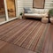 Homeroots 3' X 5' Rust Taupe And Gray Striped Washable Indoor Outdoor Area Rug 616382 - alternate 8