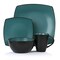 Gibson Elite Soho Lounge 16 Piece Matte Glaze Square Dinnerware Set in Teal 130934.16 - alternate 8