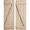Ekena Millwork Rustic Three Board Spaced Board-n-Batten Riverwood Faux Wood Shutters w/Z-Board, 17 1/2W x 38H, PR SHUBSZ17X38RWPR - alternate 1