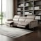 Homeroots 96" Light Gray Leather Reclining Wood USB Sofa 719568 - alternate 4