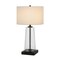 Homeroots 27" Black and Clear Metal and Glass Table Lamp With White Drum Shade 524277 - alternate 8