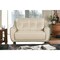 Homeroots 69in Beige And Black Faux Leather Love Seat 329508 - alternate 6