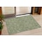 Homeroots 3' X 5' Olive Green And Light Green Floral Washable Indoor Outdoor Area Rug 594647 - alternate 1