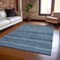 Homeroots 8' X 10' Blue And Gray Striped Washable Indoor Outdoor Area Rug 615839 - alternate 8