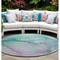 Homeroots 8' Round Green Round Abstract Washable Non Skid Indoor Outdoor Area Rug 559789 - alternate 1