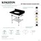 Kingston Brass 30-Inch Black Granite Console Sink with Acrylic Legs and Shelf, 8-Inch, 3-Hole KVPK3030KAB5 - alternate 2