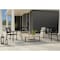 Homeroots 24" Black Steel Geo Back Outdoor Arm Chair 606527 - alternate 9