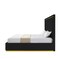 Homeroots Black Solid Wood King Upholstered Velvet Bed 544796 - alternate 9