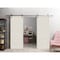 Vdomdoors Modern Double Barn Door 84" x 96" inches / Mela 7001 Painted Creamy / 13FT Silver Rail Track Set / MELA7001DB-S-CRF-8496 - alternate 1