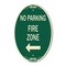 Signmission No Parking Sign Fire Zone with Left Arrow, 12 In X 18 In Architectural Oval, Heavy Gauge Aluminum A-OV-G-1218-23673 - alternate 1
