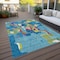 Homeroots 10' X 14' Aqua Green And Pink Abstract Washable Indoor Outdoor Area Rug 599537 - alternate 9